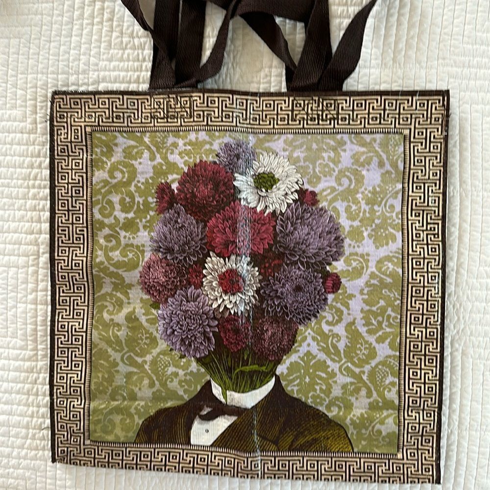 Blue Q Giant Shopper Tote Retired Discontinued Plant Head Unusual Recycled